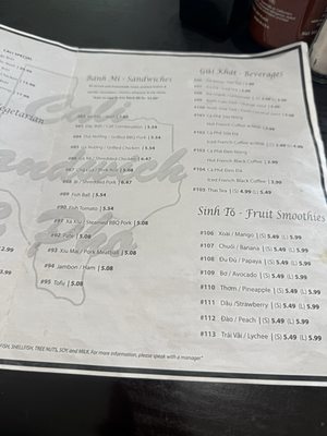 Menu photo 1 Cali Sandwich & Pho Houston, TX