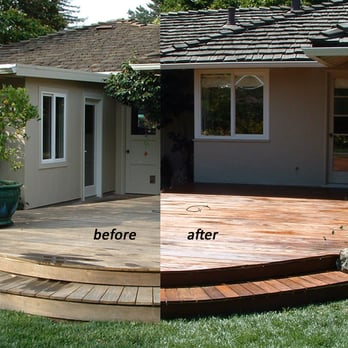 Tony Addy's Building Services - Deck before & after cleaning and sealing. - Office Cleaning Near Me - San Mateo, California Tony Addy's Building Services - Deck before & after cleaning and sealing. - Office Cleaning Near Me - San Mateo, California