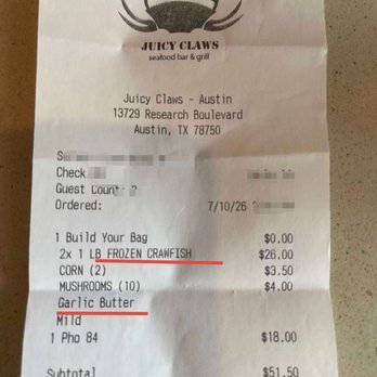 Juicy Claws Restaurant - Seafood Near Me - Austin, Texas