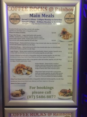 Menu photo 4 Coffee Rocks Rainbow Beach, QLD