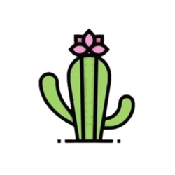 Cactus Sugar Studio - Cactus Sugar signature logo, the cactus with a flower
