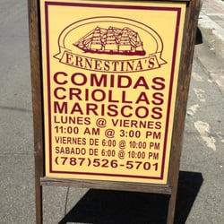 Ernestina's Restaurant - Open when sign is out.