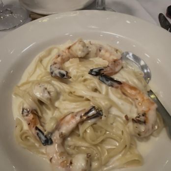 Bugatti Ristorante - Fettuccine Alfredo - "The Classic" with shrimp - Italian Near Me - Farmers Branch, Texas Bugatti Ristorante - Fettuccine Alfredo - "The Classic" with shrimp - Italian Near Me - Farmers Branch, Texas