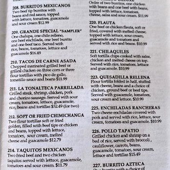 La Tonalteca - Yet another page of a very long menu - Mexican Near Me - Milford, Delaware