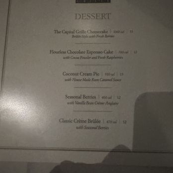 The Capital Grille - dessert menu - Steakhouses Near Me - Plano, Texas The Capital Grille - dessert menu - Steakhouses Near Me - Plano, Texas