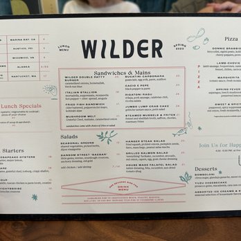 Wilder - Spring 2023 menu - Pizza Near Me - Philadelphia, Pennsylvania Wilder - Spring 2023 menu - Pizza Near Me - Philadelphia, Pennsylvania