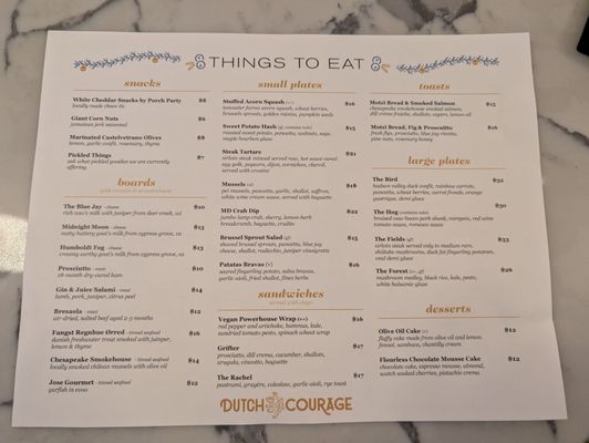Menu photo 4 Dutch Courage Baltimore, MD