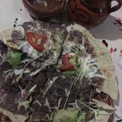 La Burra Blanca - Tlayuda de tasajo...simply fantastic.