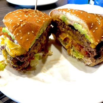 Vicky’s Burgers - Vicky's burger- double patty, cheese, bacon, lettuce, tomato and avocado. Burger looks bigger in person. - Burgers Near Me - Corona, California Vicky’s Burgers - Vicky's burger- double patty, cheese, bacon, lettuce, tomato and avocado. Burger looks bigger in person. - Burgers Near Me - Corona, California