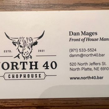 North 40 Chophouse - North 40 Front of House Manager, Dan Mages, - Steakhouses Near Me - North Platte, Nebraska
