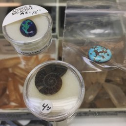 Azurite/malachite, ammonite, and turquoise Azurite/malachite, ammonite, and turquoise