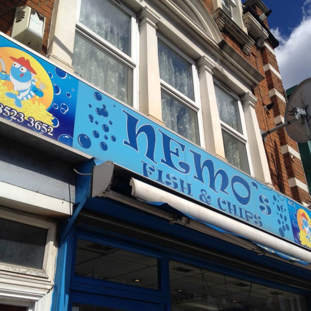 Nemo's Fish & Chips - Storefront sign - Fish & Chips Near Me - London, XGL Nemo's Fish & Chips - Storefront sign - Fish & Chips Near Me - London, XGL