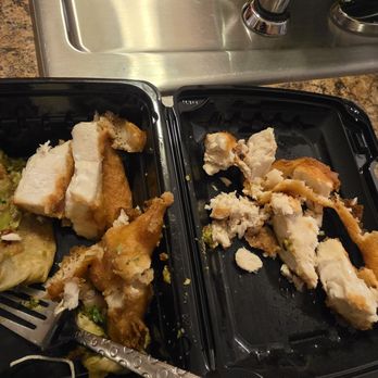 The Cheesecake Factory - Broken up chicken pieces instead of fish from my fish and chips meal - American Near Me - Albany, New York