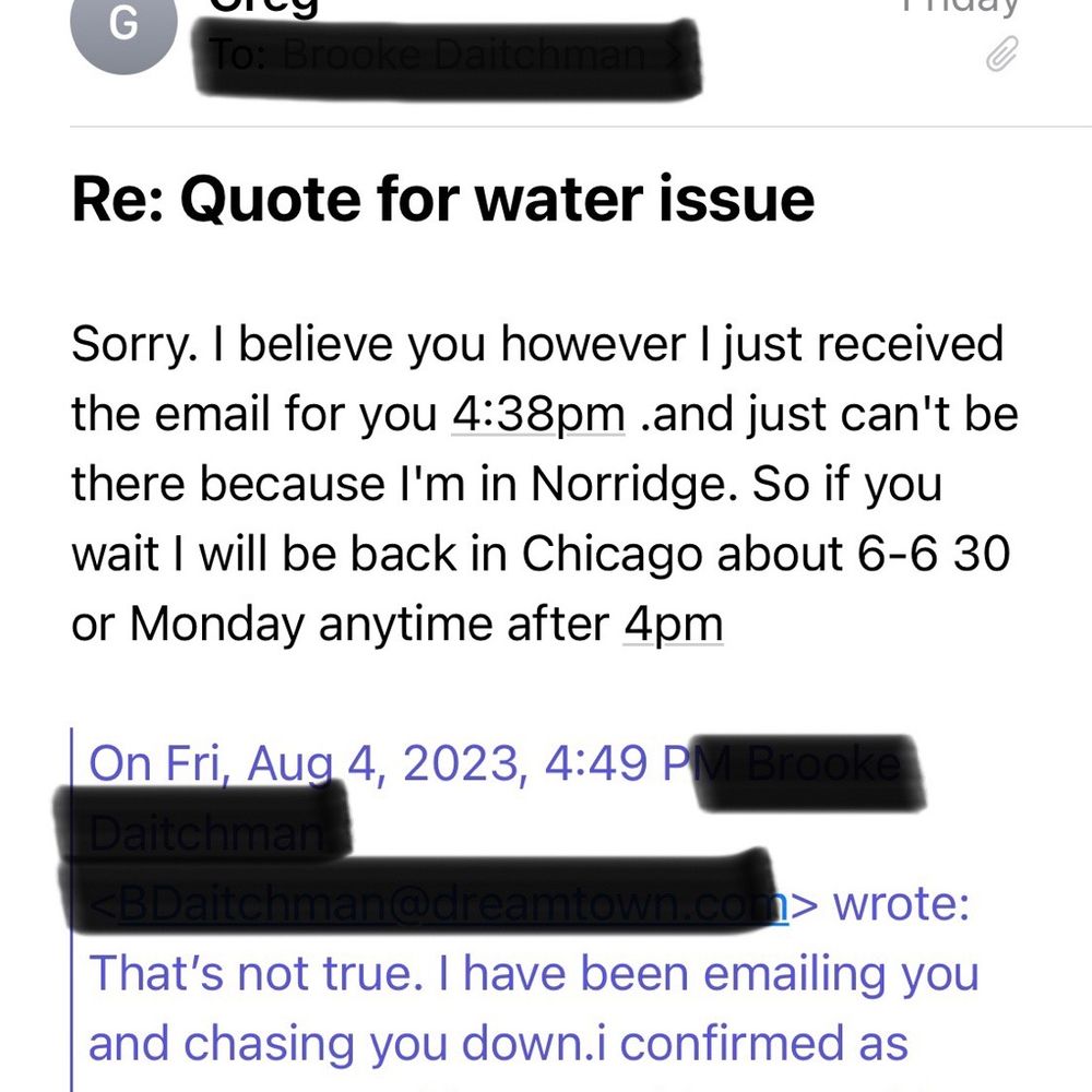 General Moisture Solutions - a text message sent to a customer - General Contractors Near Me - Chicago, Illinois General Moisture Solutions - a text message sent to a customer - General Contractors Near Me - Chicago, Illinois