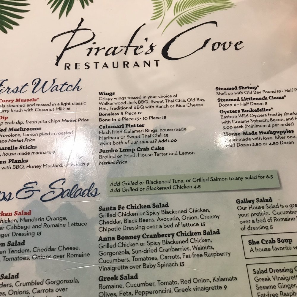 Pirate's Cove Restaurant - Appetizers and salads/soups - Seafood Near Me - Chesapeake, Virginia