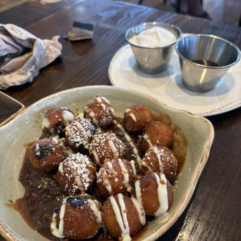 First Watch - Free donuts with fresh whipped cream and chocolate sauce. Compliments from our amazing waitress for my daughter's bday. - Breakfast & Brunch Near Me - McKinney, Texas