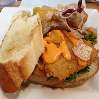Da Kitchen Maui - Breaded Mahi Mahi sandwich and taro chips. Just alright. - Hawaiian Near Me - Kihei, Hawaii Da Kitchen Maui - Breaded Mahi Mahi sandwich and taro chips. Just alright. - Hawaiian Near Me - Kihei, Hawaii