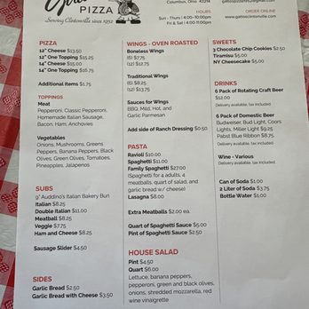Gatto's Pizza - Menu - Pizza Near Me - Columbus, Ohio