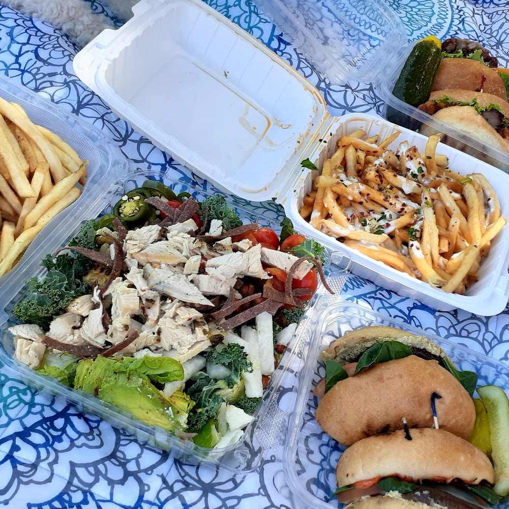 Jacks Urban Eats - Portobello Burger, Santa Fe Salad, Urban Fries and 2 BBQ Tri-Tip burgers - New American Near Me - Roseville, California Jacks Urban Eats - Portobello Burger, Santa Fe Salad, Urban Fries and 2 BBQ Tri-Tip burgers - New American Near Me - Roseville, California