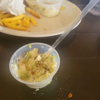 Blackbeards Tavern - Had to eat my coleslaw with a straw. No silverware! Asked the server and she never came back! - Tiki Bars Near Me - North Fort Myers, Florida