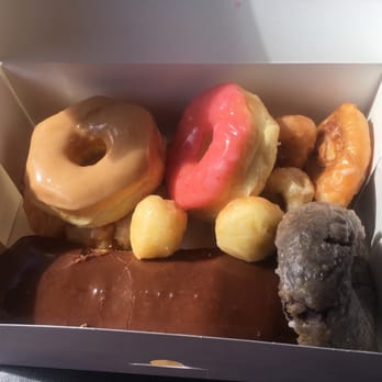 Gourmet Donut - Dounut holes, chocolate bars, mini cinnamon rolls, maple covered, and strawberry covered! This is a box of success! - Donuts Near Me - Norman, Oklahoma Gourmet Donut - Dounut holes, chocolate bars, mini cinnamon rolls, maple covered, and strawberry covered! This is a box of success! - Donuts Near Me - Norman, Oklahoma