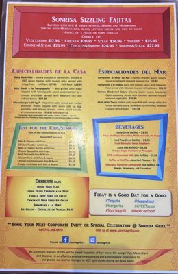 Menu photo 4 Sonrisa Grill Henderson, NV