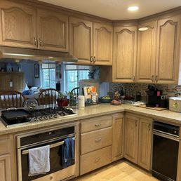 Refinished kitchen cabinets