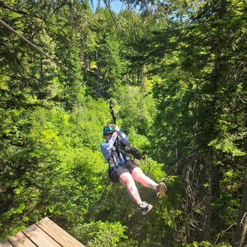 Leavenworth Ziplines - Stepping off the platform to cause a spinning ride. A challenge I accepted. - Ziplining Near Me - Leavenworth, Washington Leavenworth Ziplines - Stepping off the platform to cause a spinning ride. A challenge I accepted. - Ziplining Near Me - Leavenworth, Washington