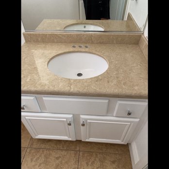 J & B Granite - Bathroom with Oval Sink - Countertop Installation Near Me - Las Vegas, Nevada J & B Granite - Bathroom with Oval Sink - Countertop Installation Near Me - Las Vegas, Nevada