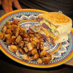 The Iron Skillet - Corned beef breakfast burrito