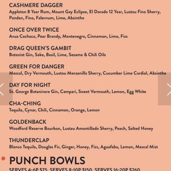The Spare Room - Menu as of Jan 2025 - Bars Near Me - Los Angeles, California