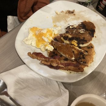 Perkins American Food - Two Eggs* with bacon and a chocolate chip pancake - Bakeries Near Me - Newburgh, New York