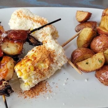 Baresco - These grilled corn skewers, roasted lime potatoes, and street corn were all incredible. I'd get this again in a heartbeat - Mexican Near Me - Pompano Beach, Florida Baresco - These grilled corn skewers, roasted lime potatoes, and street corn were all incredible. I'd get this again in a heartbeat - Mexican Near Me - Pompano Beach, Florida