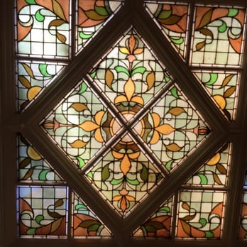 Sherbrooke Castle Hotel - Lovely stained glass on the ceiling over the main staircase. - Hotels Near Me - Glasgow, GLG