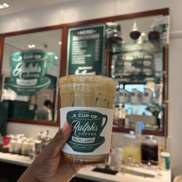 Honey foam iced latte w/ shot of hazelnut