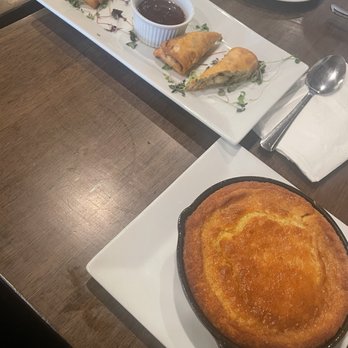Blended Flavors - Jerk Shrimp egg roll and cornbread - Southern Near Me - Linden, New Jersey Blended Flavors - Jerk Shrimp egg roll and cornbread - Southern Near Me - Linden, New Jersey