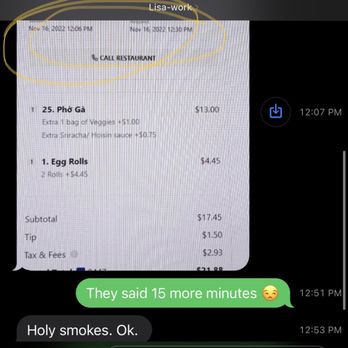 Pho Bo - My coworker ordered at 12:06 for 12:30 as well. - Vietnamese Near Me - Houston, Texas Pho Bo - My coworker ordered at 12:06 for 12:30 as well. - Vietnamese Near Me - Houston, Texas