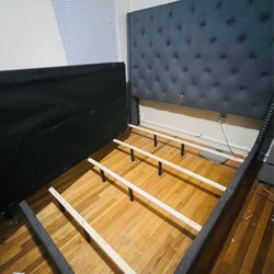 Crown Mark Inc - I would never recommend constructing a king size bed with weak cheap wooden legs.