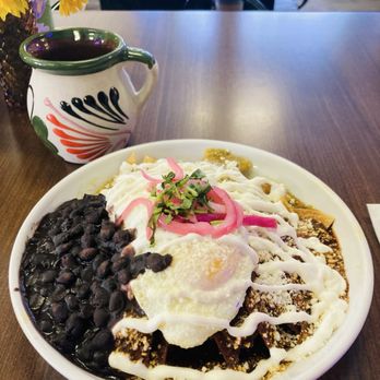 Con Huevos - Chilaquiles with mole sauce and green sauce - Breakfast & Brunch Near Me - Hawthorne, California Con Huevos - Chilaquiles with mole sauce and green sauce - Breakfast & Brunch Near Me - Hawthorne, California
