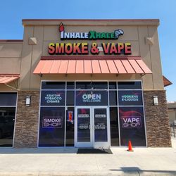 Inhale Xhal Smoke & Vape - Main entrance with New Sign and designs on the main door
