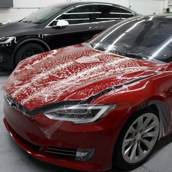 Enhanced Automotive - Tesla model S in for Paint Protection Film and Tesla Model X Received a  car wrap in matte black - Vehicle Wraps Near Me - San Diego, California