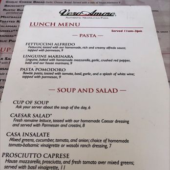 Amore - Lunch menu - Italian Near Me - Marana, Arizona