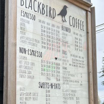 Blackbird Coffee - Menu as of 4/20/2023 - Coffee & Tea Near Me - Blaine, Washington Blackbird Coffee - Menu as of 4/20/2023 - Coffee & Tea Near Me - Blaine, Washington