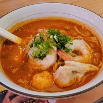 Le Shrimp Noodle Bar - Signature Trio Shrimp Noodle with wide noodles! - Ramen Near Me - Costa Mesa, California Le Shrimp Noodle Bar - Signature Trio Shrimp Noodle with wide noodles! - Ramen Near Me - Costa Mesa, California
