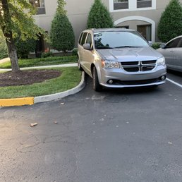 Car parked on curb