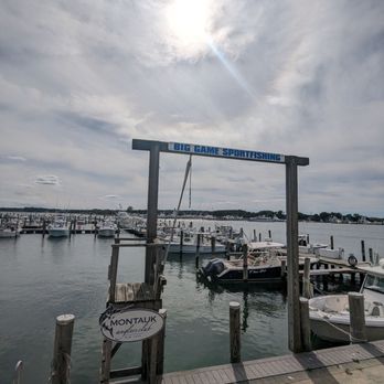 Gin Beach Cafe - a view of a dock with boats - Seafood Near Me - Montauk, New York