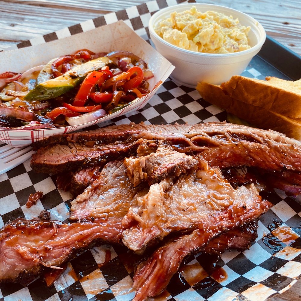 Danny's BBQ - Brisket. Zucchini, peppers, and onions. Potatoe Salad - Barbeque Near Me - Silverdale, Washington Danny's BBQ - Brisket. Zucchini, peppers, and onions. Potatoe Salad - Barbeque Near Me - Silverdale, Washington