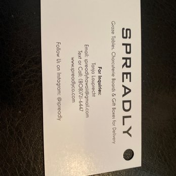 Spreadly Hawaii - a business card on a table - Food Delivery Services Near Me Spreadly Hawaii - a business card on a table - Food Delivery Services Near Me