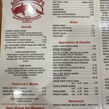Middendorf's - Manchac - Appetizers and small plates - Seafood Near Me - Akers, Louisiana
