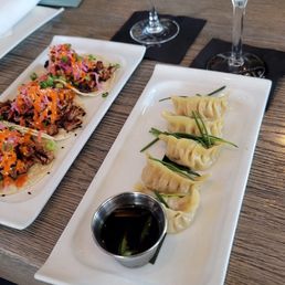 Korean Tacos, Pork Dumplings